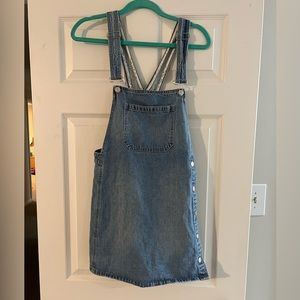 Free People Louise denim overall dress size 4